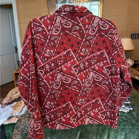 Vintage New Identity Western Bandana Printed Red Jacket Small - Picture 2 of 3